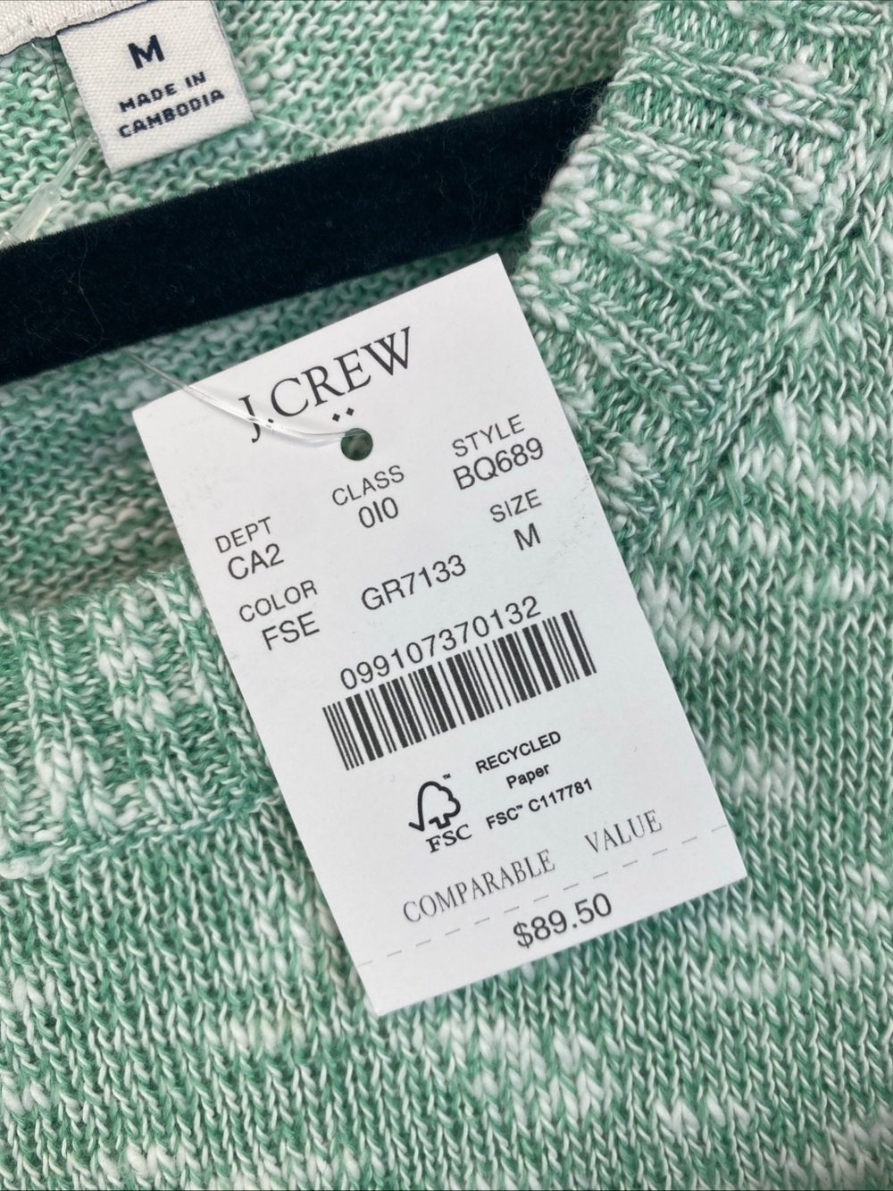 J.Crew Bumpy Knit sweater Women's M Pullover Crewneck Heathered Green Cozy Soft - Picture 5 of 10